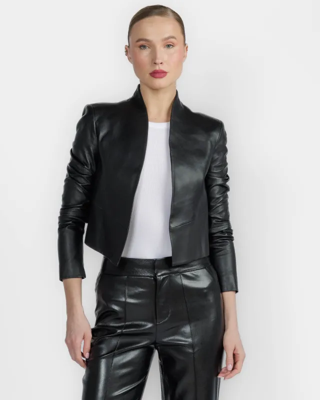 New Harvey Leather Jacket made by Alice + Olivia