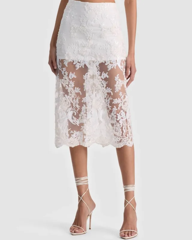 Medine Lace Skirt made by Alice + Olivia