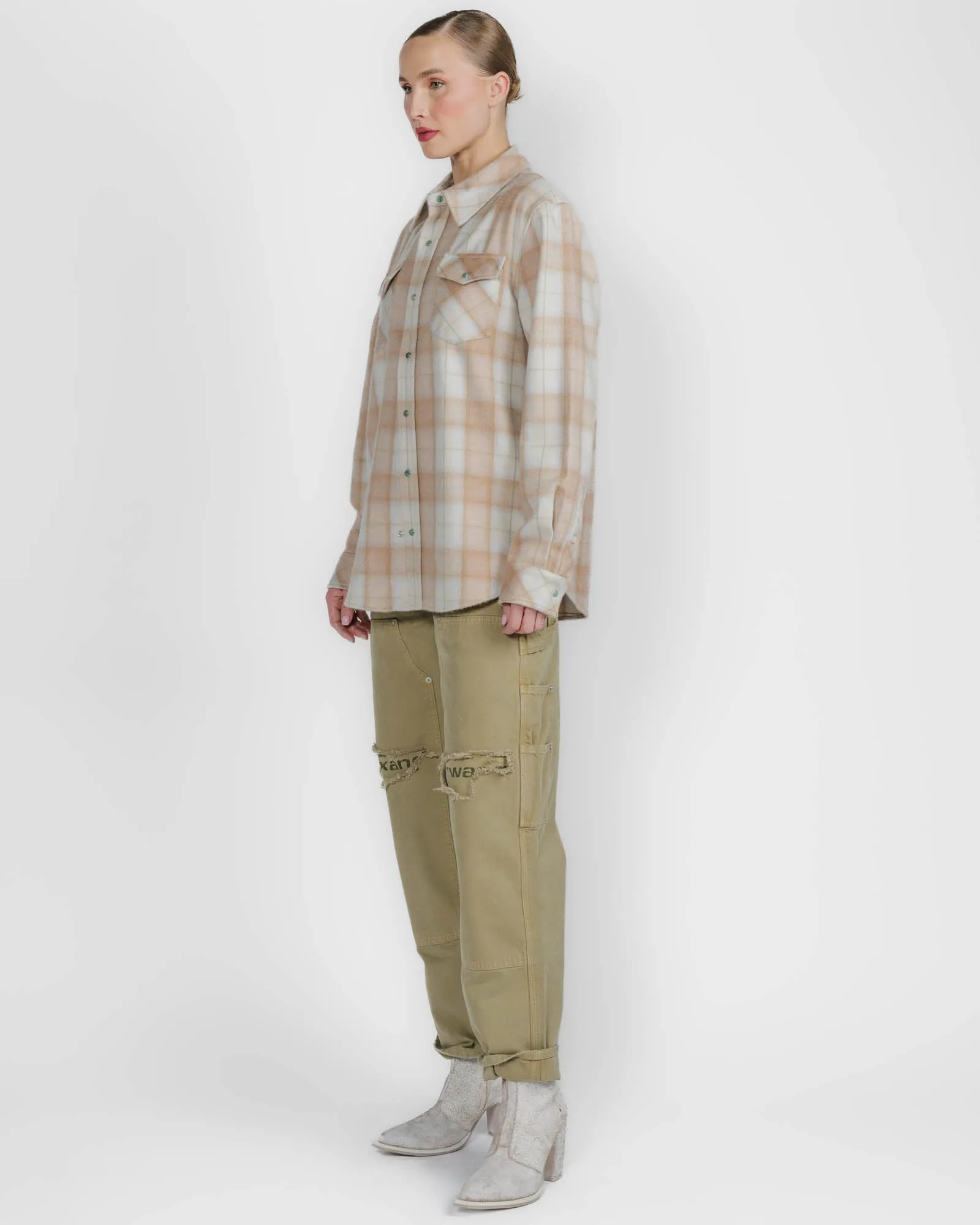 Champagne Tartan Shirt sold by TNT Fashion product image thumbnail 4