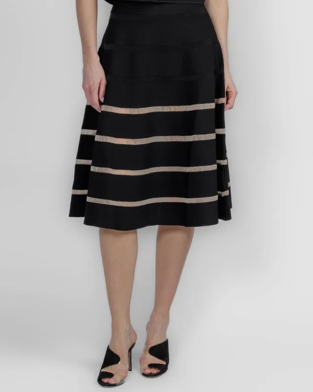 Stripe Flare Skirt made by Balmain