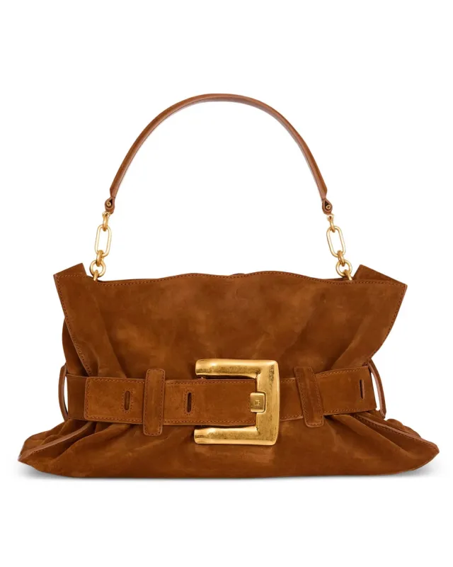 Anthem Medium Suede Bag made by Balmain
