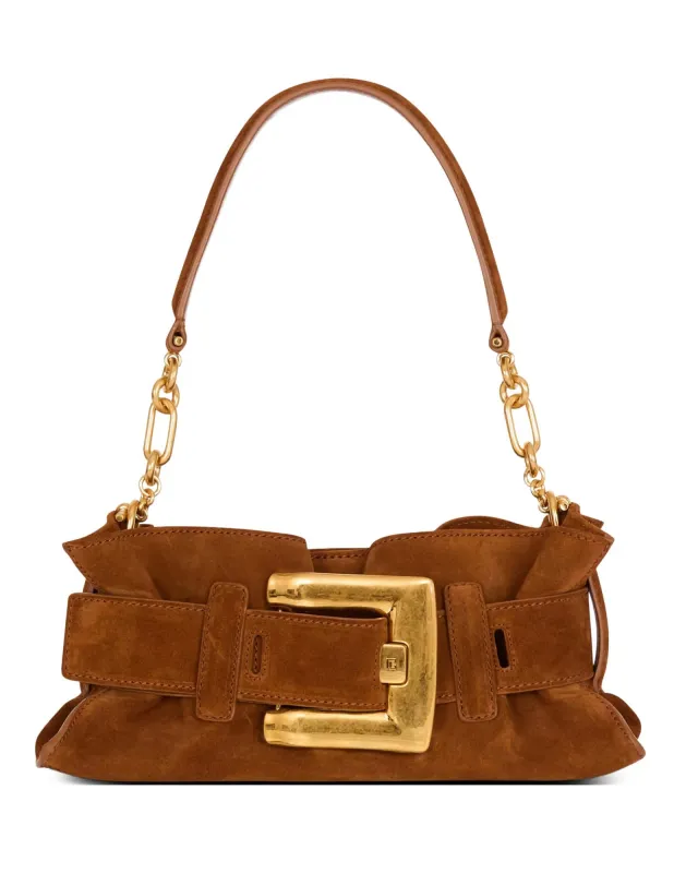 Anthem Mini Suede Bag made by Balmain