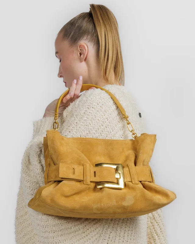 Anthem Medium Suede Bag made by Balmain