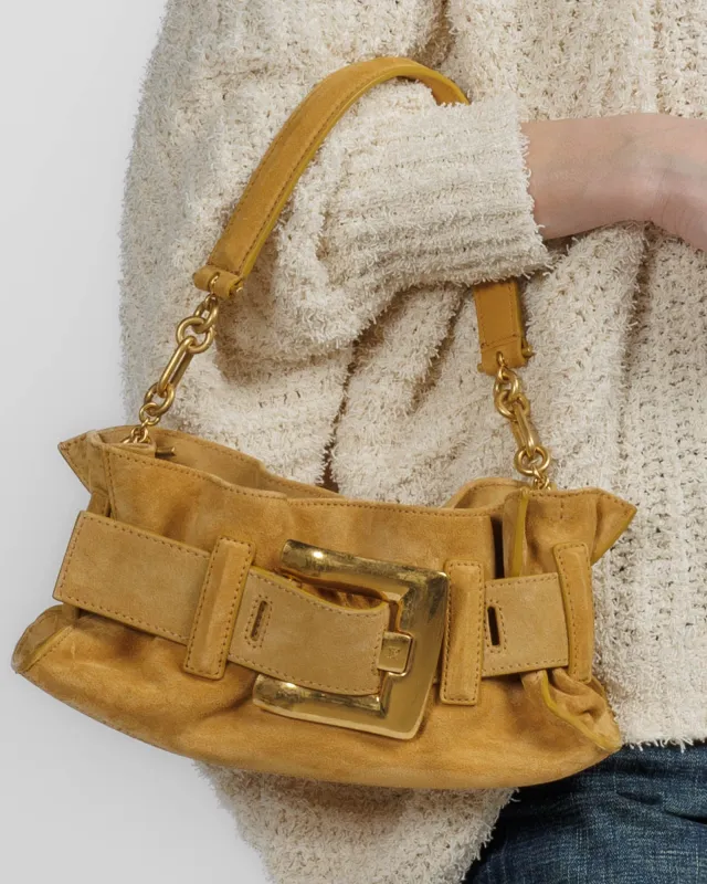 Anthem Mini Suede Bag made by Balmain