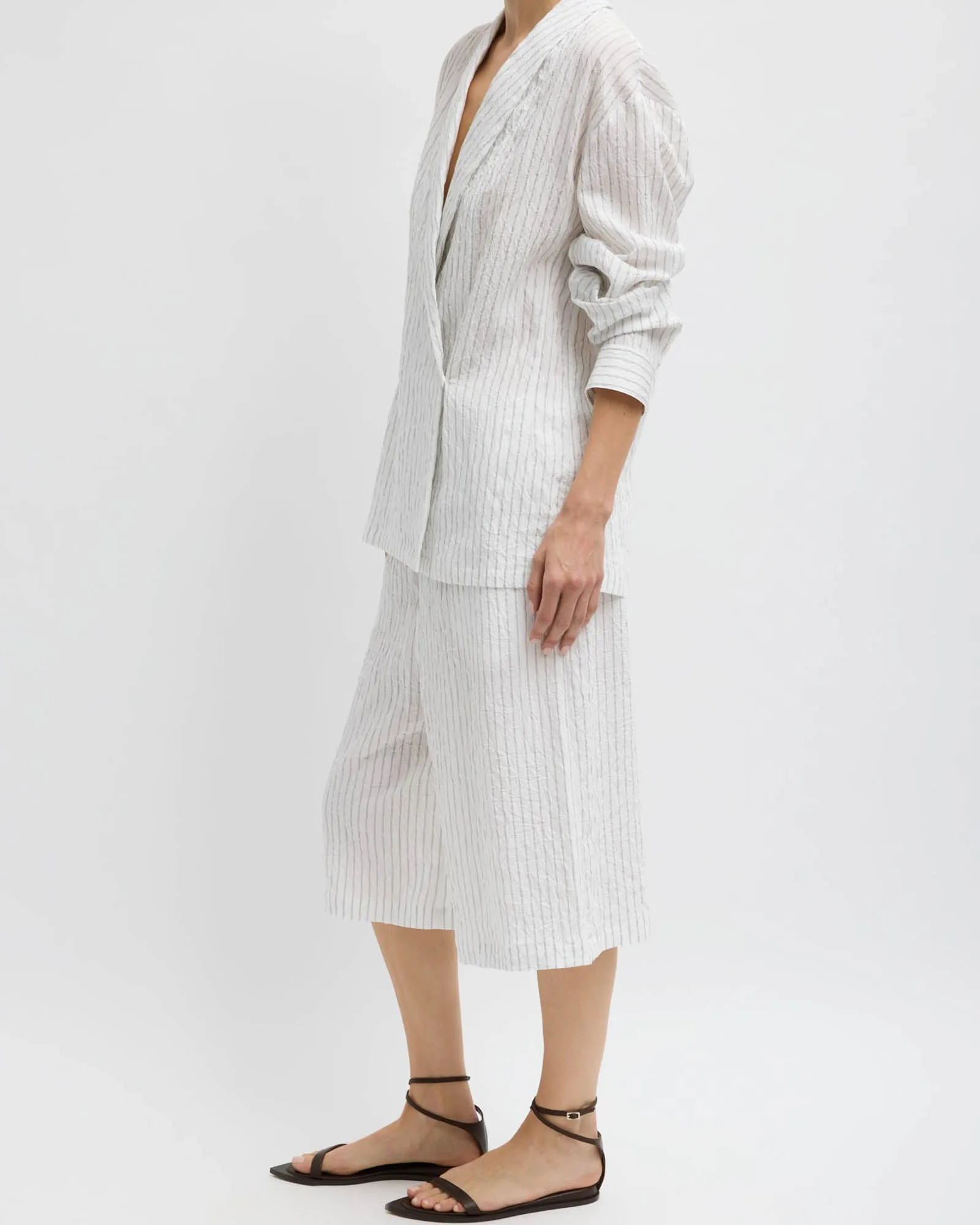 Crinkle Stripe Shawl Jacket sold by TNT Fashion product image thumbnail 4