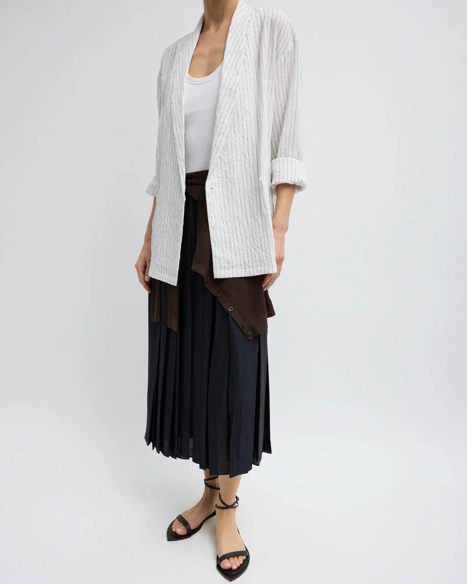 Crinkle Stripe Shawl Jacket sold by TNT Fashion product image thumbnail 2