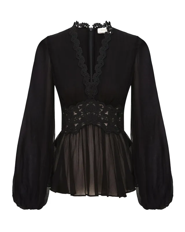 Luna Peplum Top made by Zimmermann