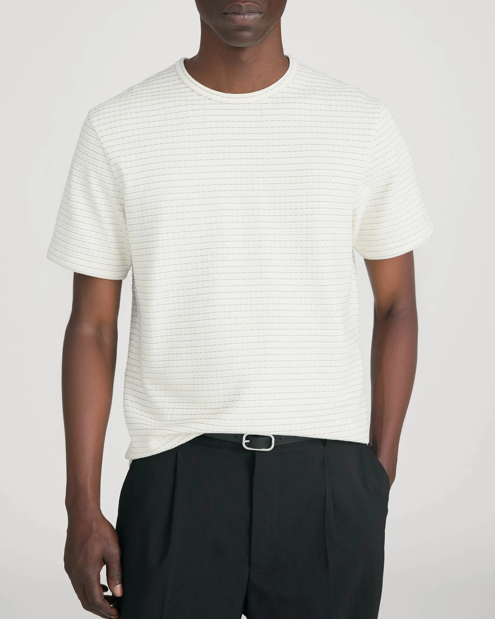 Jacquard Stripe T-Shirt sold by TNT Fashion