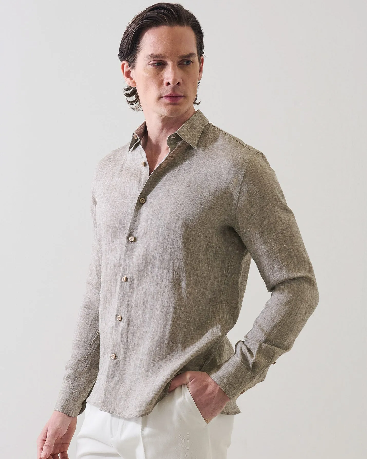 Linen Chambray Shirt sold by TNT Fashion product image thumbnail 4