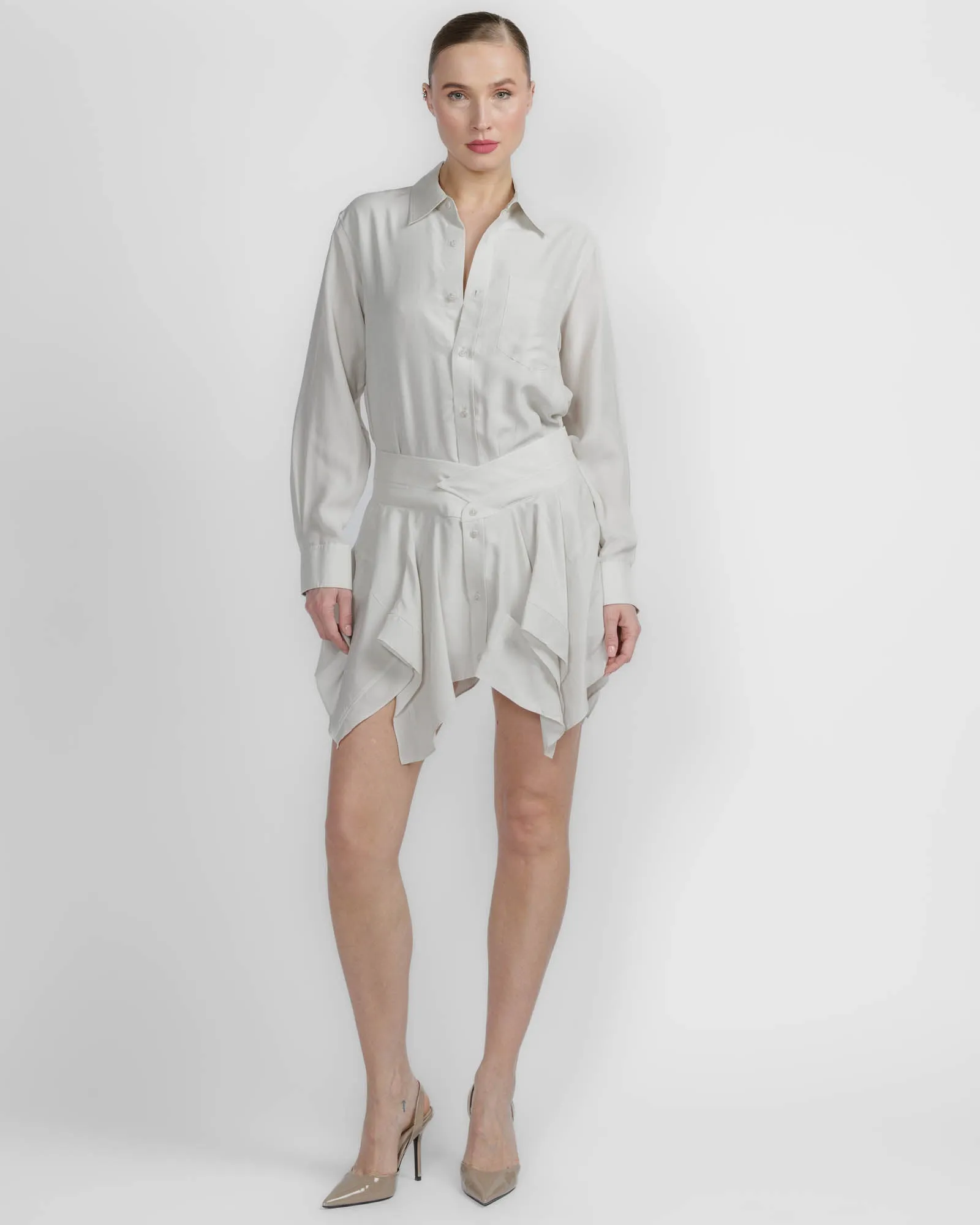 Cut Off Double Shirt Dress sold by TNT Fashion