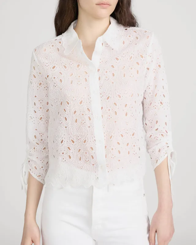 Paisley Eyelet Shirt made by Frame Denim
