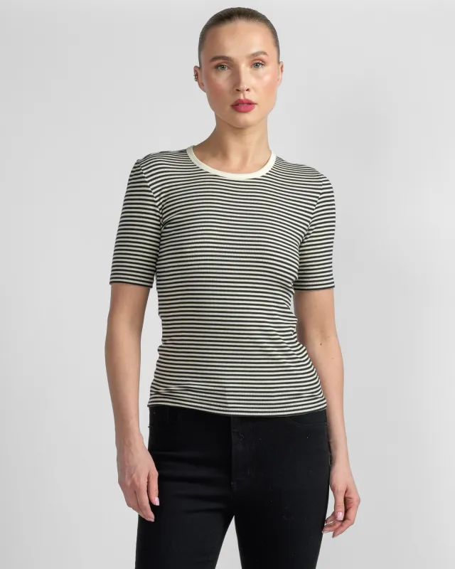 Fine Rib Crewneck T-Shirt made by Frame Denim