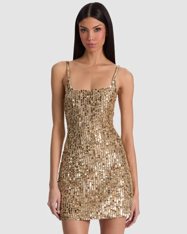 Nina Embellished Mini Dress made by Alice + Olivia