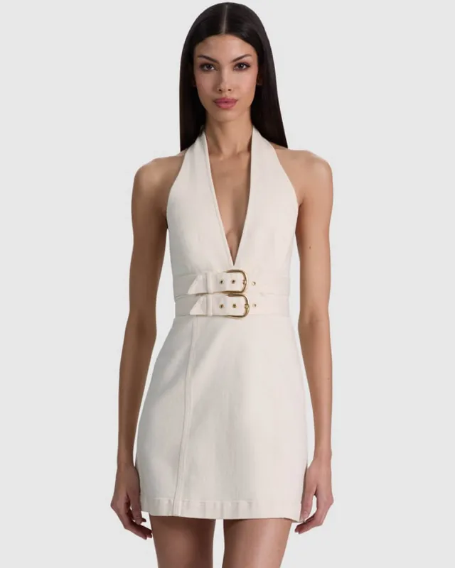 Solana Denim Halter Dress made by Alice + Olivia