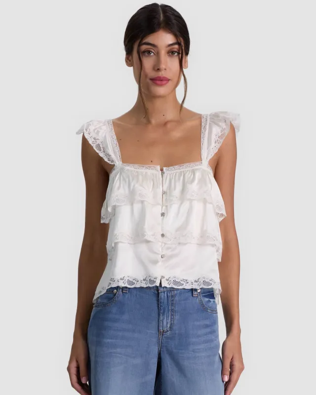 Sylvie Flutter Top made by Alice + Olivia