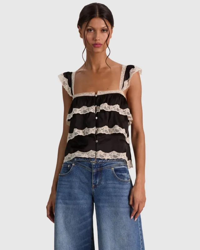 Sylvie Flutter Top made by Alice + Olivia