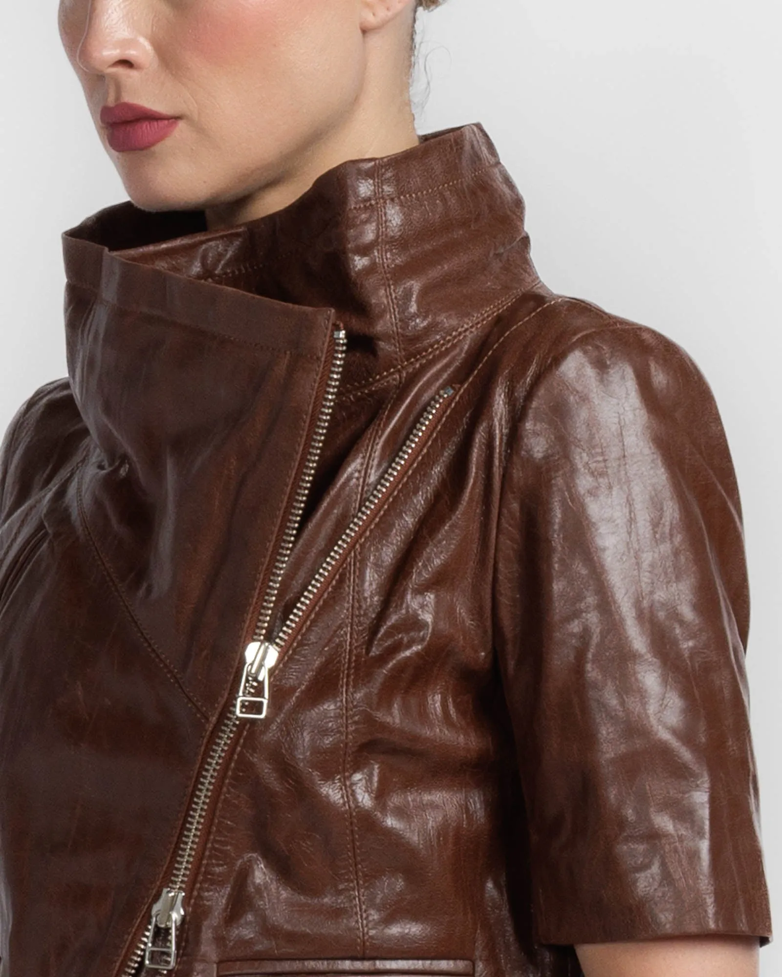 Crop Leather Jacket sold by TNT Fashion product image thumbnail 5