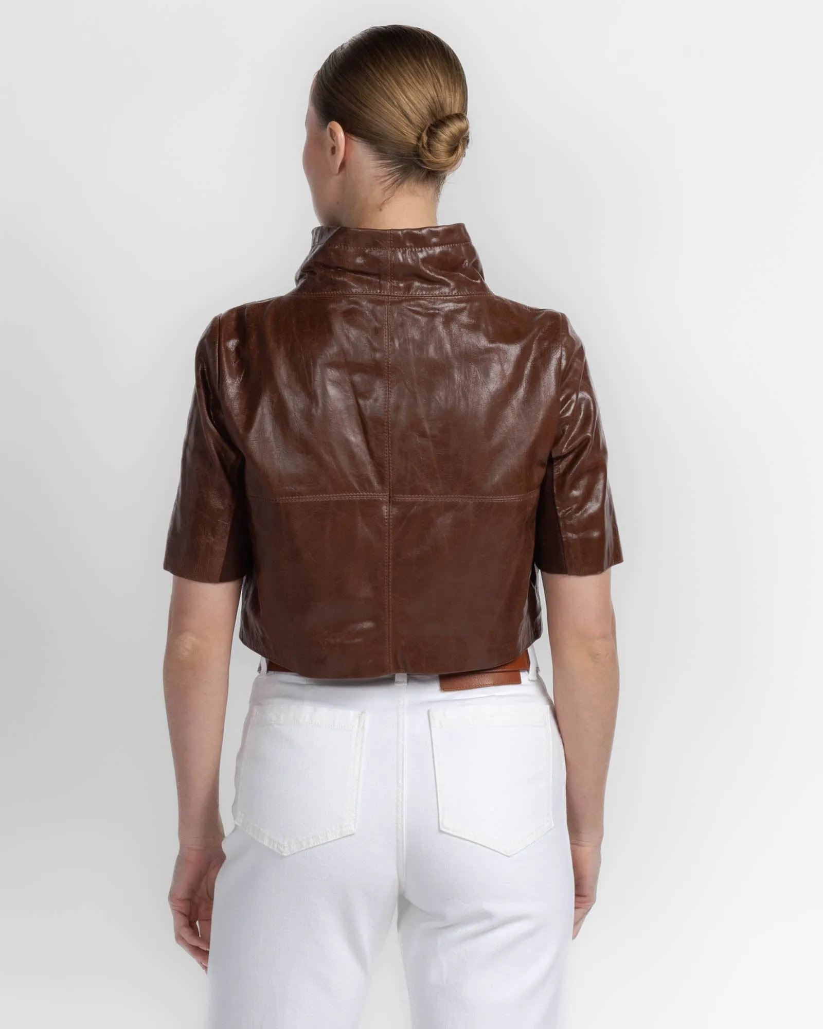 Crop Leather Jacket sold by TNT Fashion product image thumbnail 3