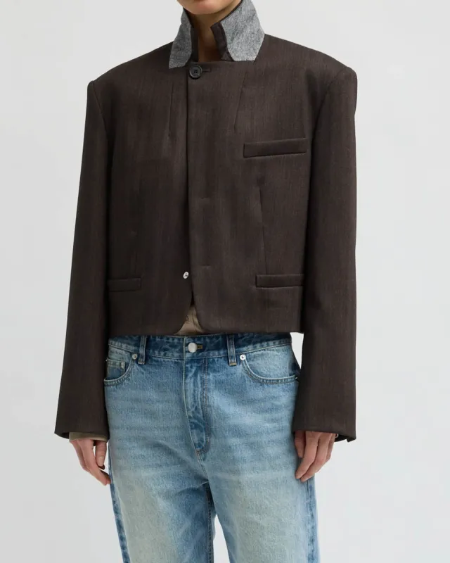 Herringbone Crop Blazer made by Tibi
