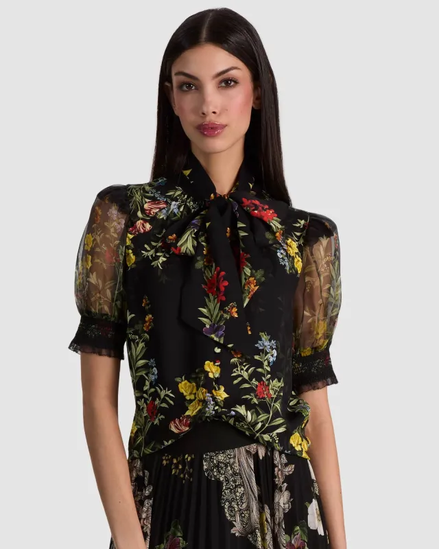 Brentley Puff Sleeve Blouse made by Alice + Olivia