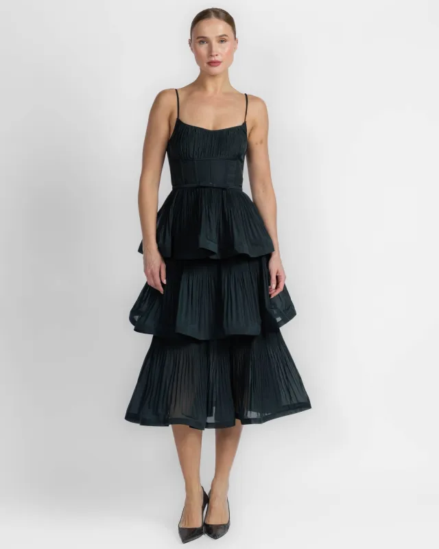 Pleated Tiered Dress made by Zimmermann