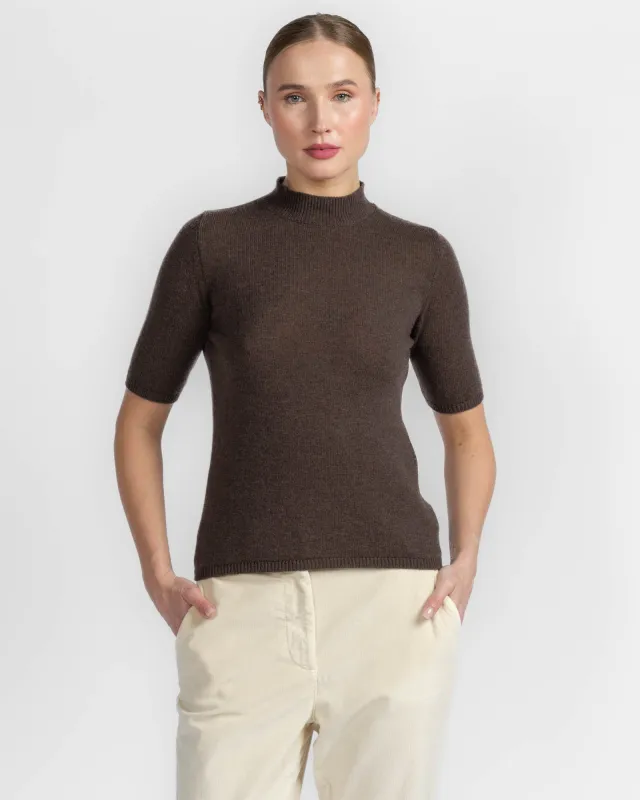 Mock Neck Short Sleeve Sweater made by Eleventy