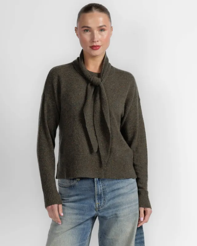 Detachable Tie Crewneck made by Autumn Cashmere