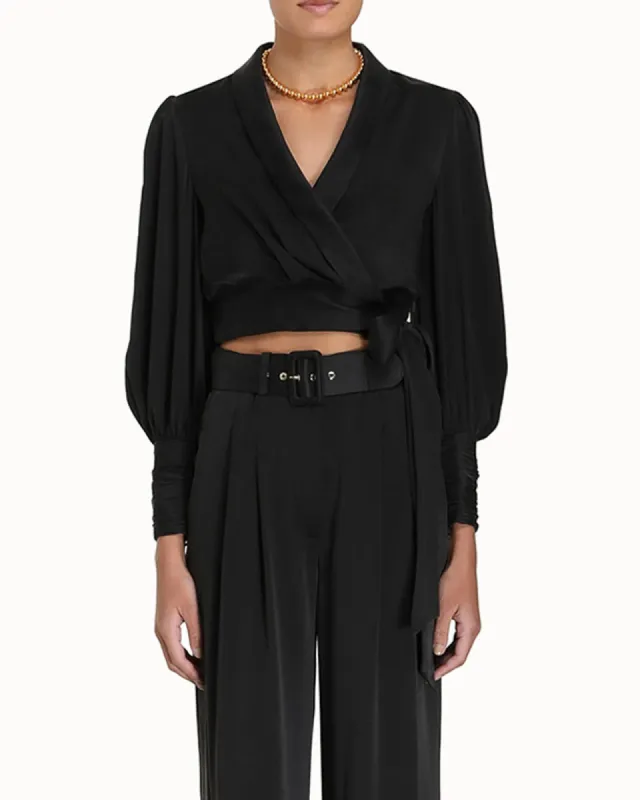 Silk Wrap Top sold by TNT Fashion