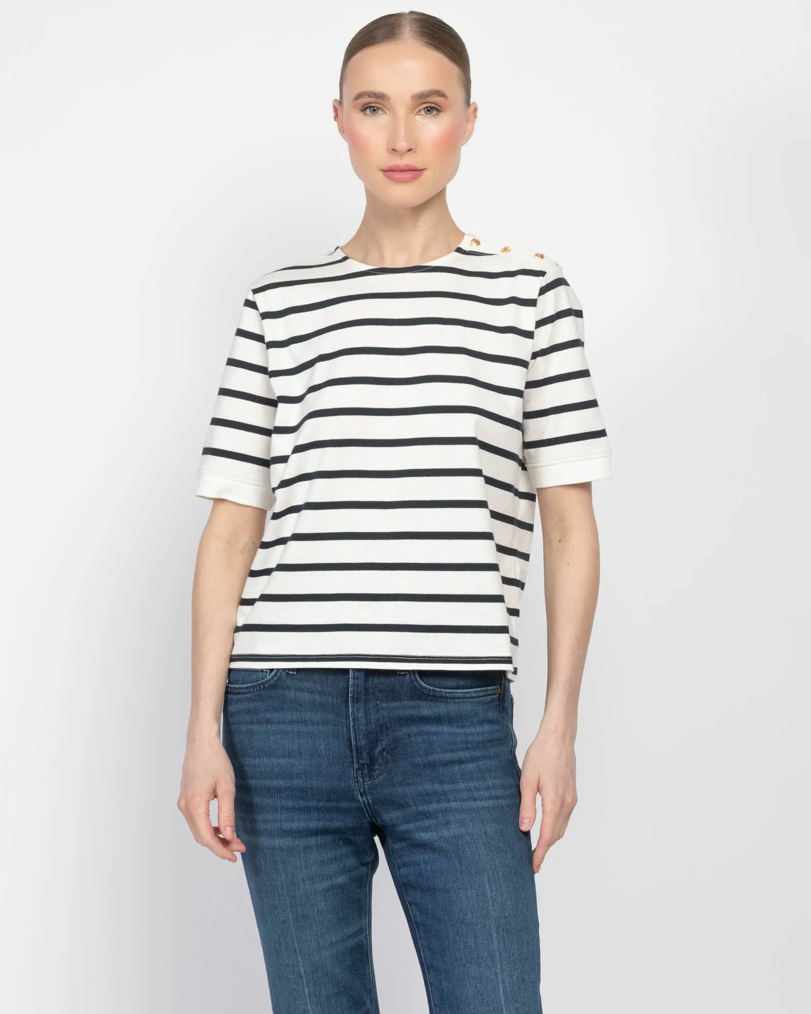 Button Detail Tee sold by TNT Fashion