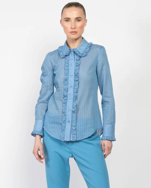 Ruffle Trim Shirt sold by TNT Fashion