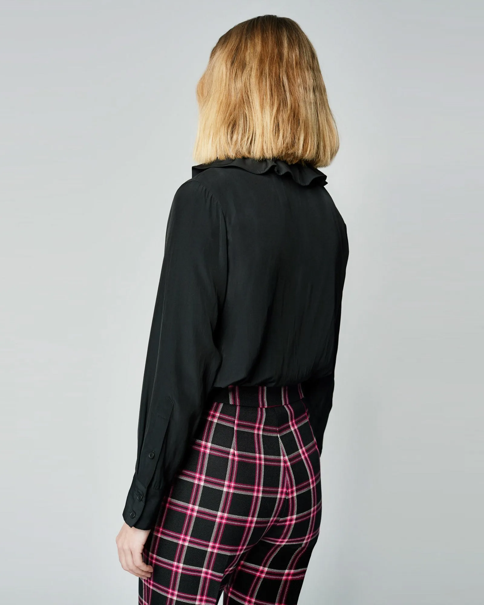 Deep V-Neck Ruffle Blouse sold by TNT Fashion product image thumbnail 2