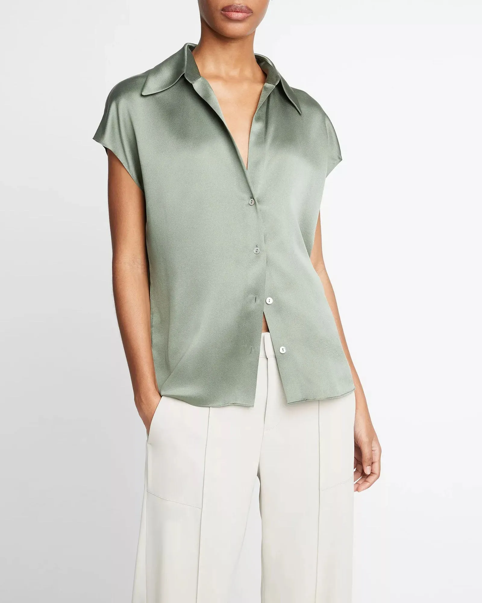 Cap Sleeve Ruched Blouse sold by TNT Fashion