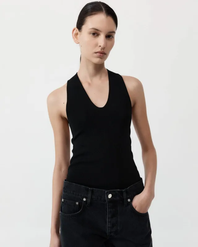 Plunge Neck Knit Top sold by TNT Fashion