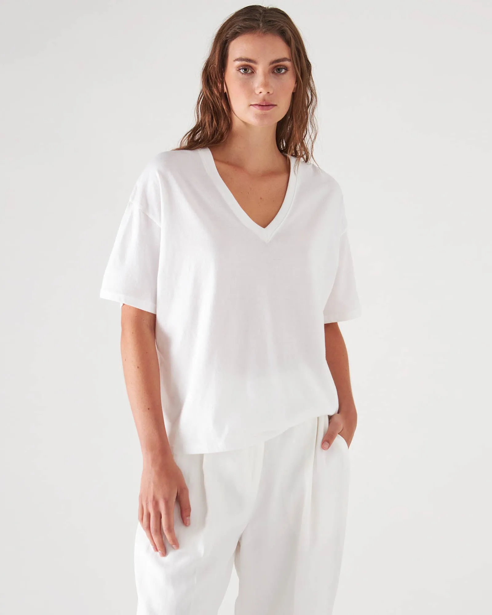 Oversized V-Neck T-Shirt sold by TNT Fashion