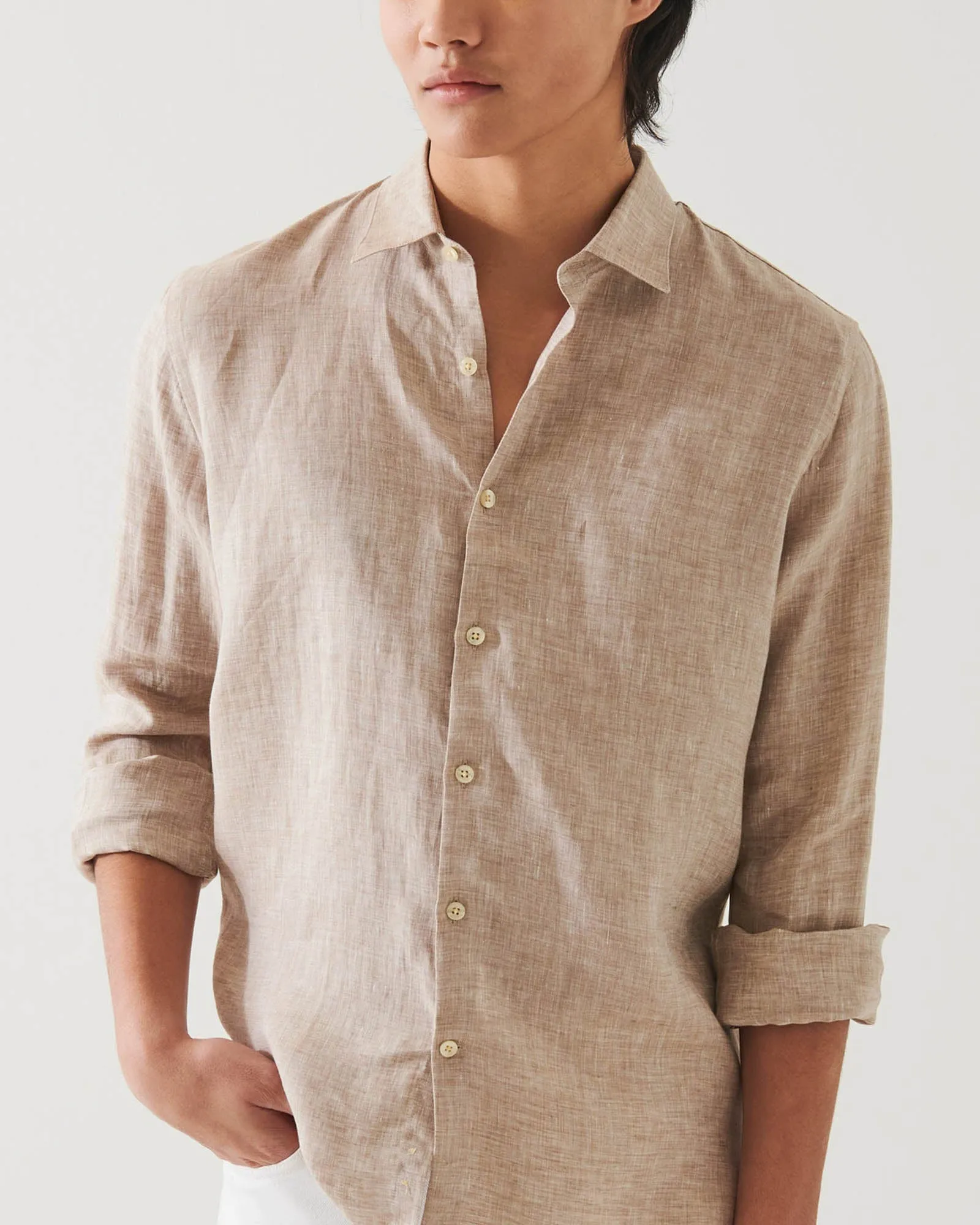 Long Sleeve Linen Chambray Shirt sold by TNT Fashion product image thumbnail 3