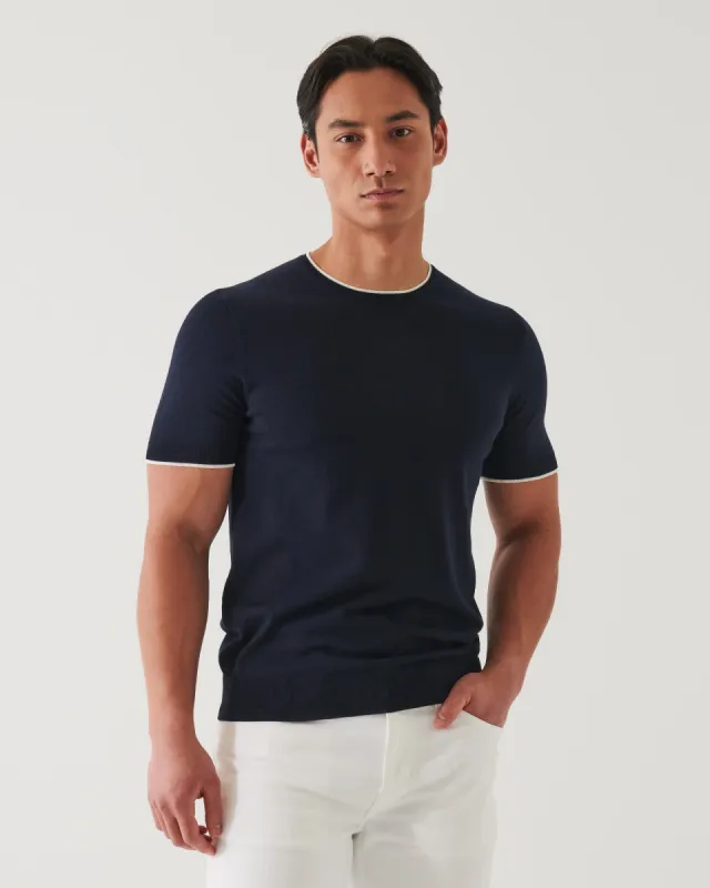 Short Sleeve Tipped Sweater sold by TNT Fashion