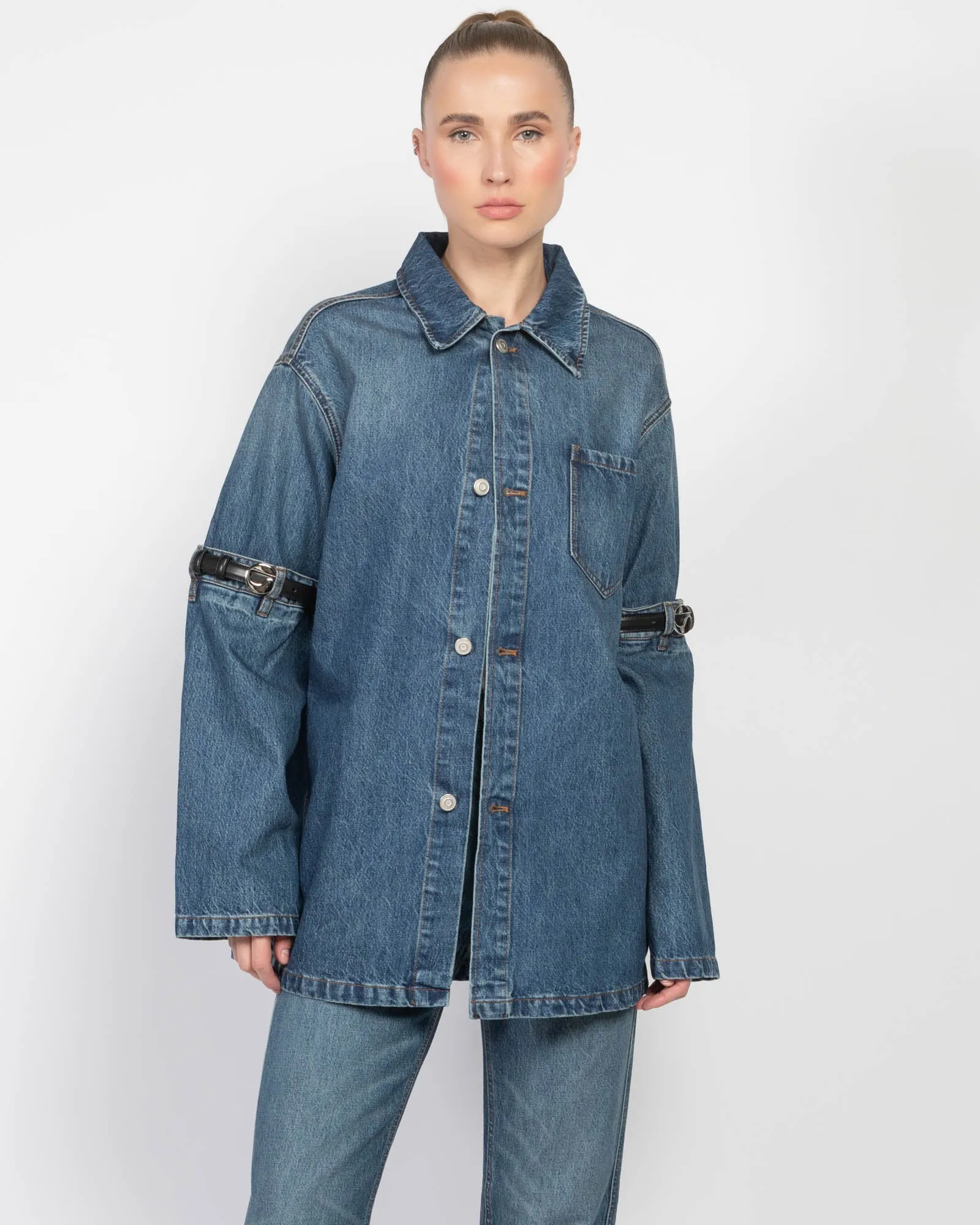 Hybrid Denim Overshirt sold by TNT Fashion