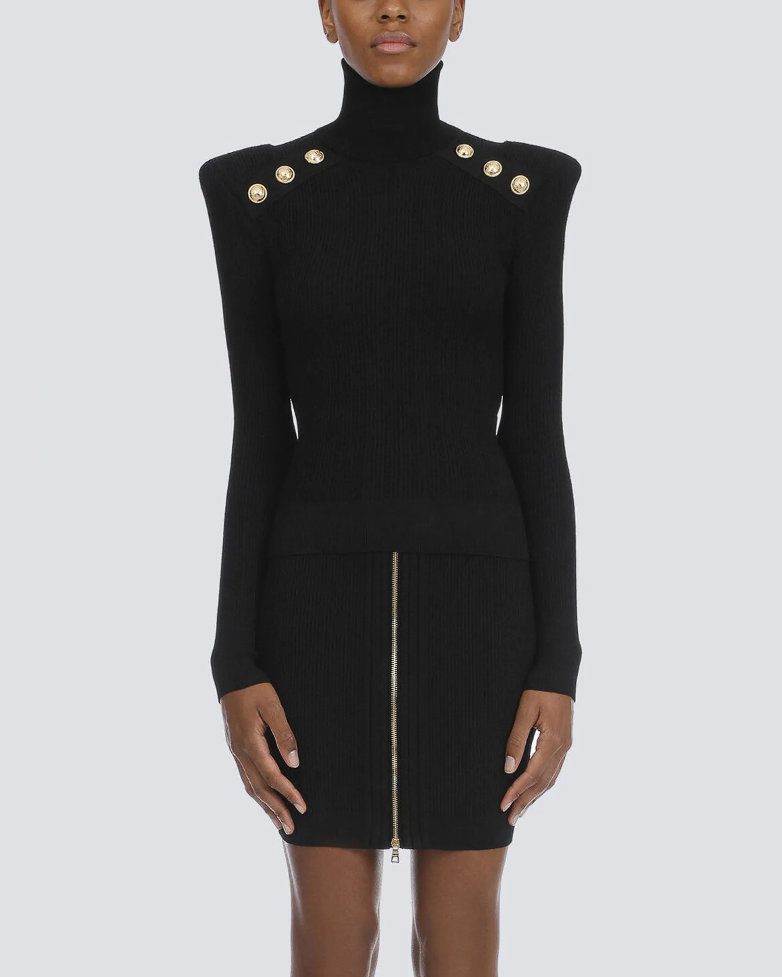 Button Trim Turtleneck Sweater sold by TNT Fashion