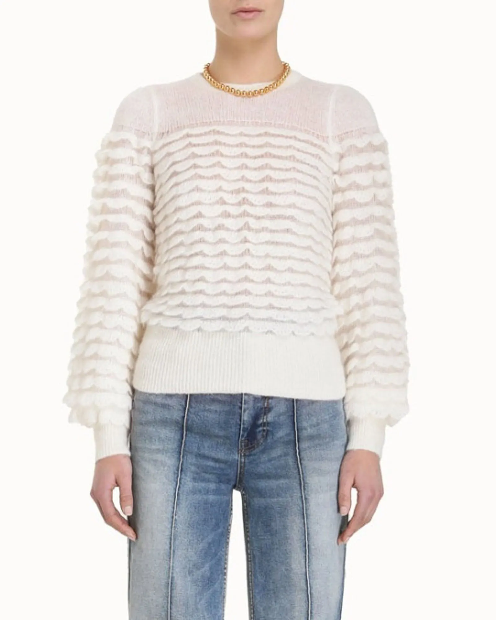 Luminosity Scallop Sweater sold by TNT Fashion