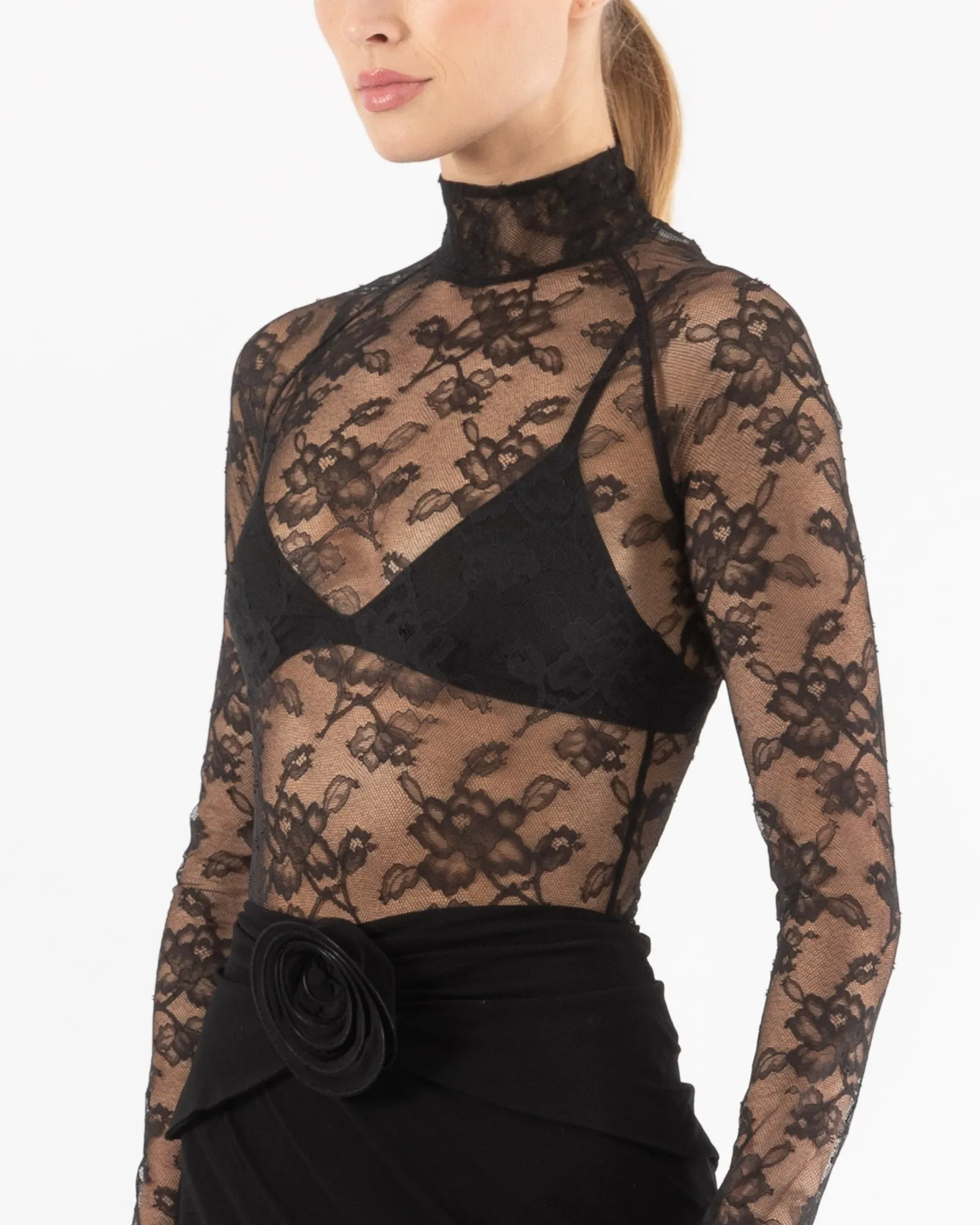 High Neck Lace Bodysuit sold by TNT Fashion product image thumbnail 5