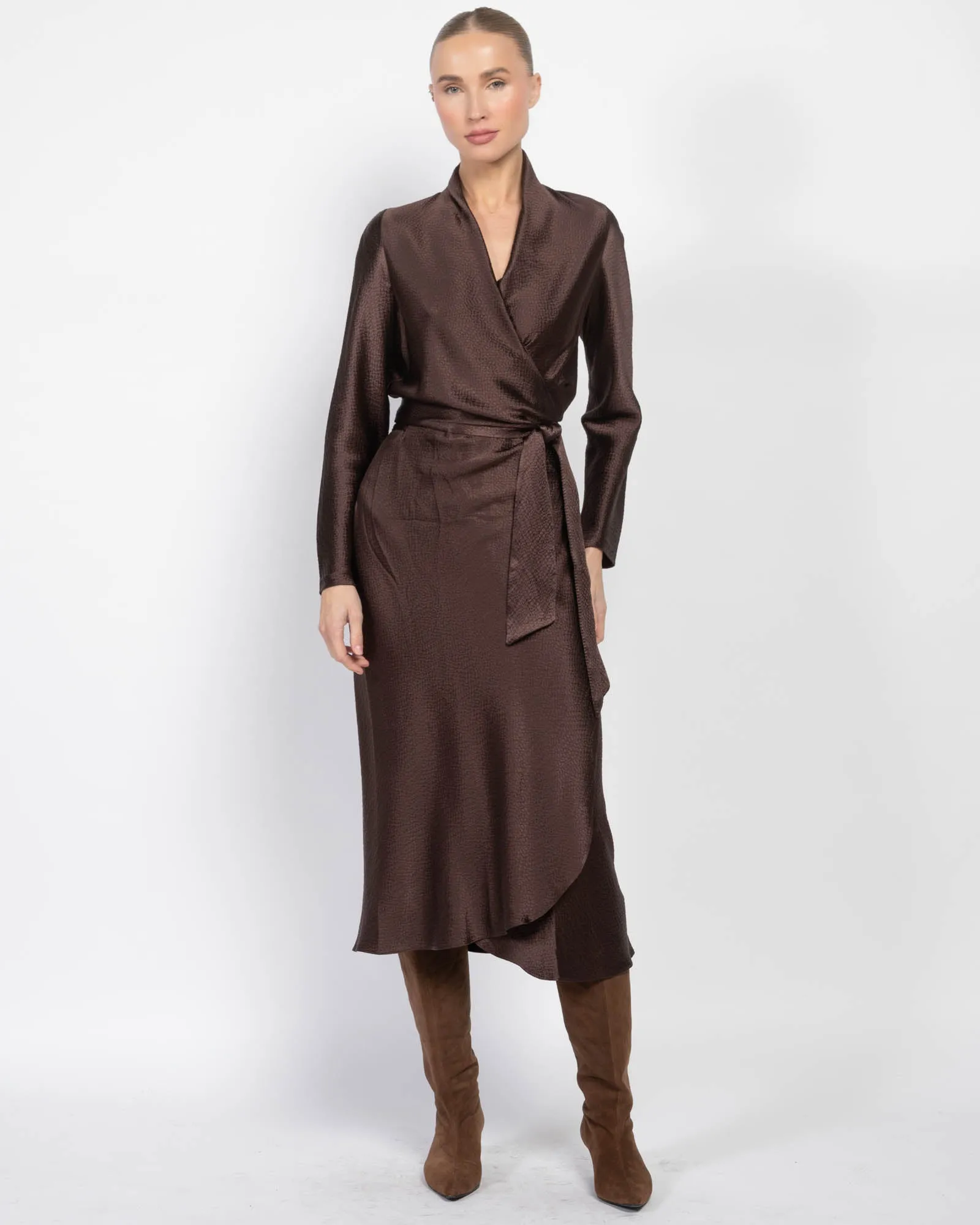 Long Sleeve Wrap Dress sold by TNT Fashion