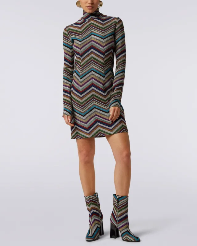 Long Sleeve Zigzag Dress sold by TNT Fashion