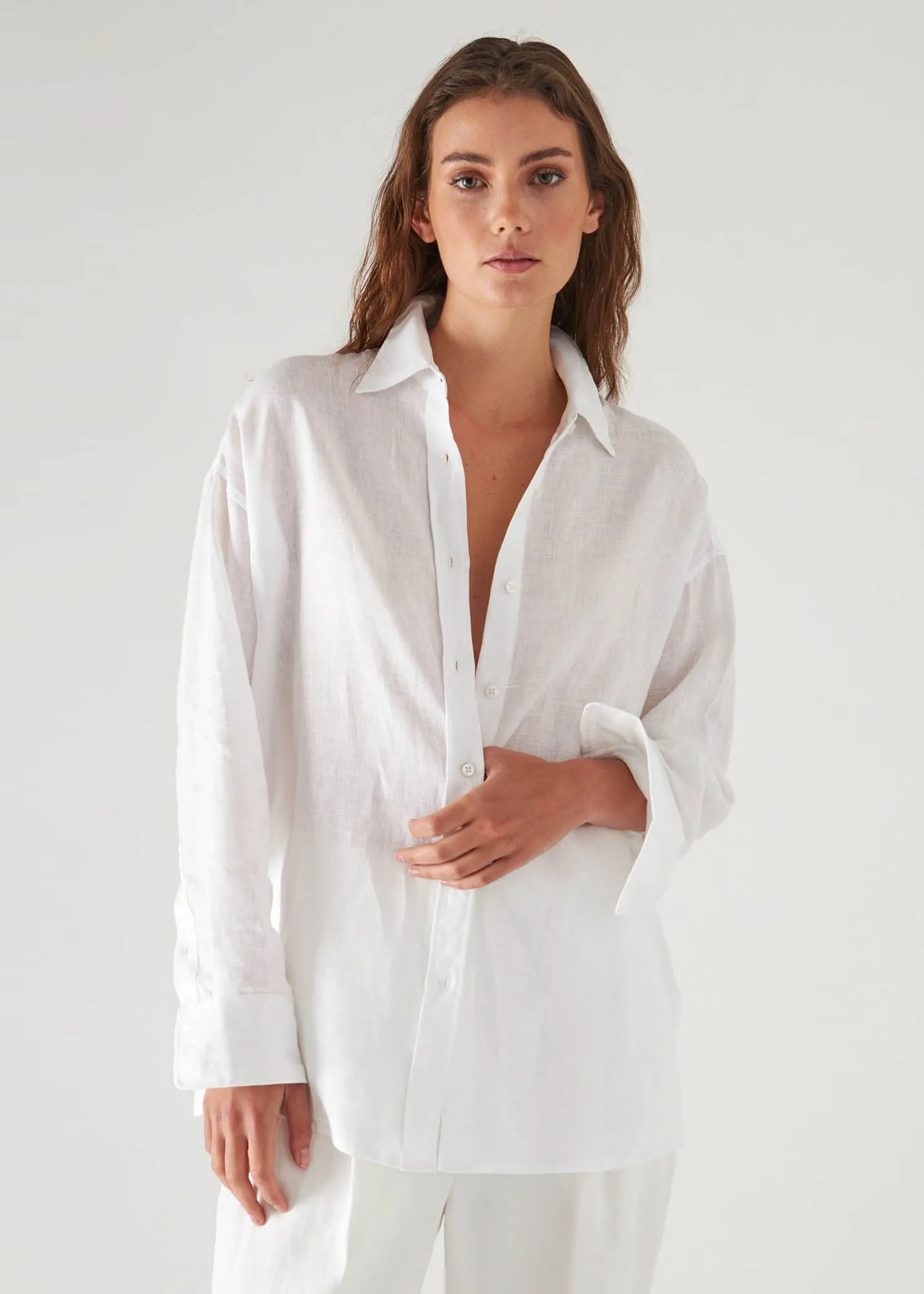 Linen Boyfriend Shirt sold by TNT Fashion product image thumbnail 4