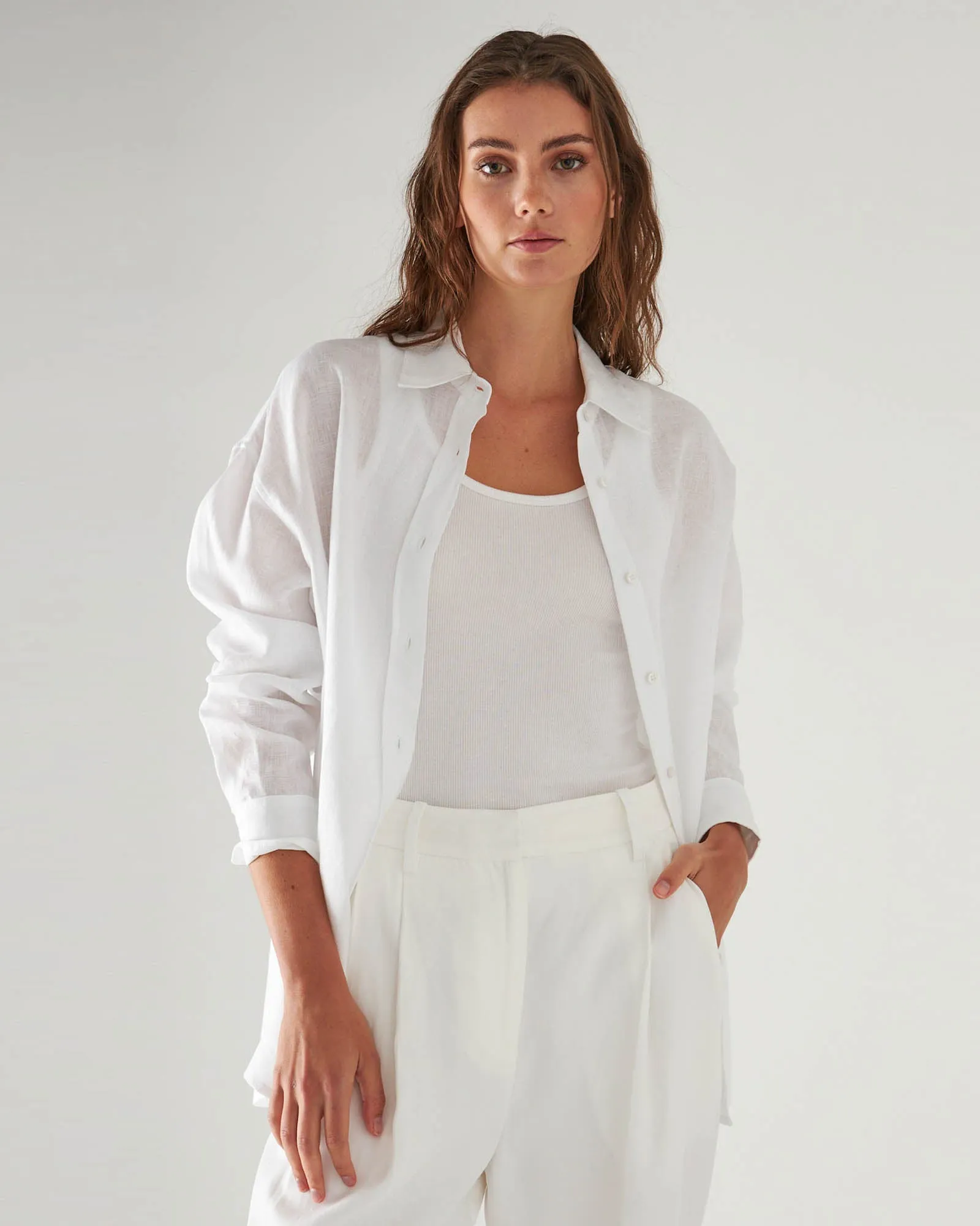 Linen Boyfriend Shirt sold by TNT Fashion product image thumbnail 2