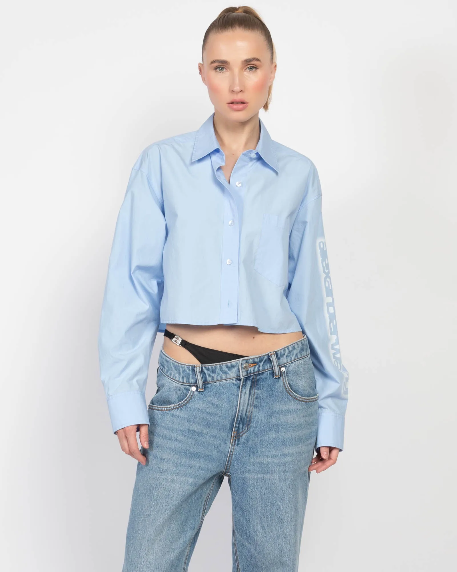 Button Crop Shirt sold by TNT Fashion