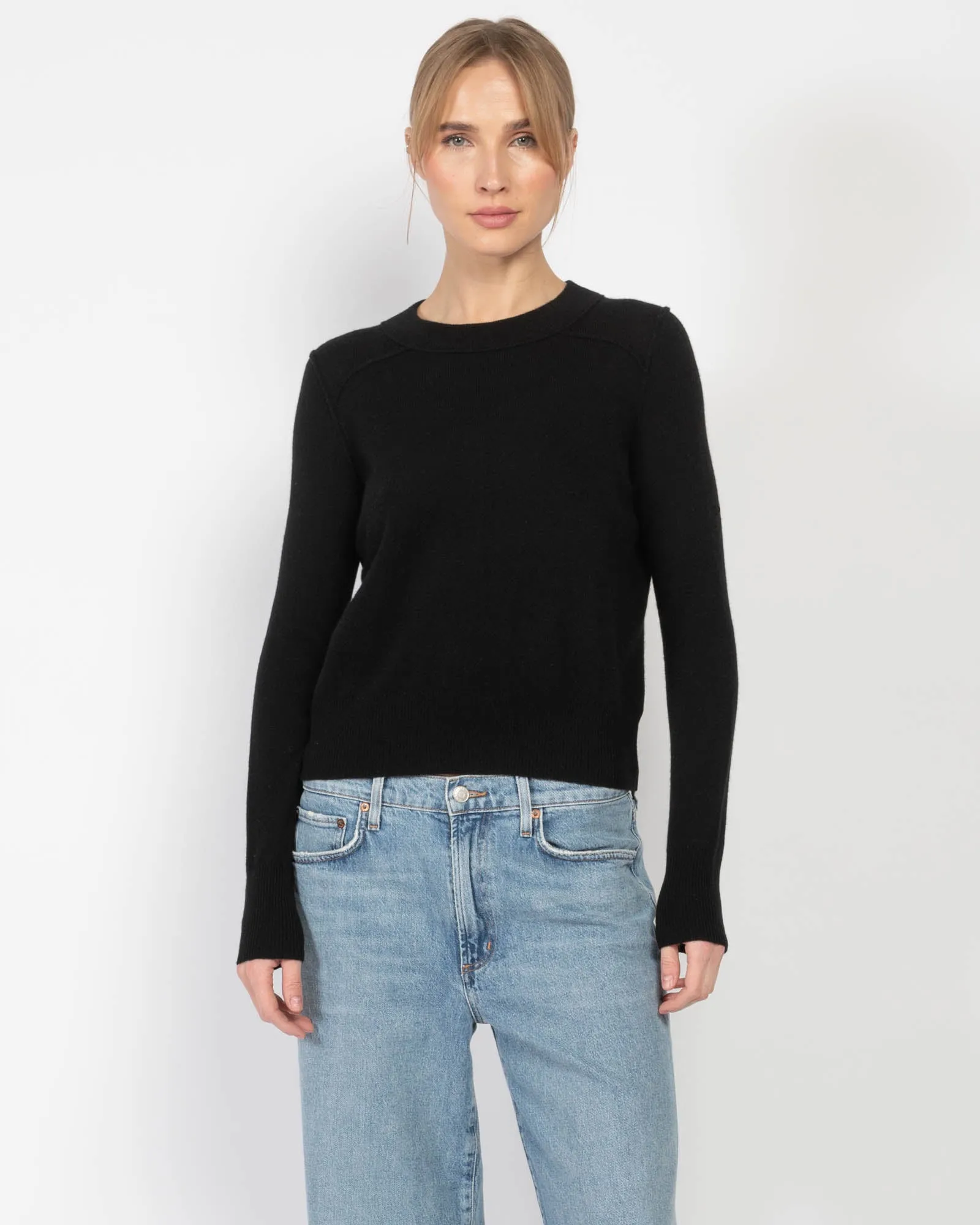 Crop Reverse Seam Sweater sold by TNT Fashion