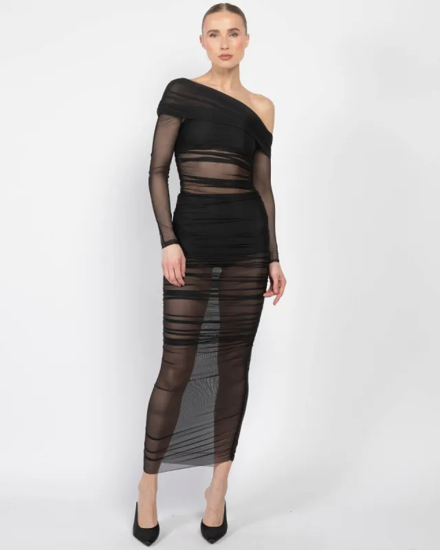 Long Sleeves Asymmetrical Dress sold by TNT Fashion