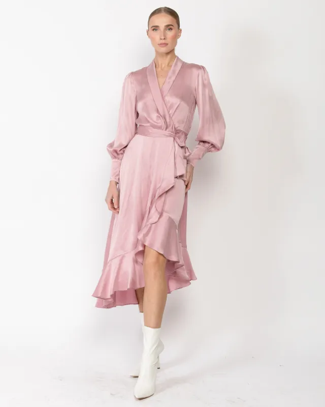 Silk Wrap Midi Dress sold by TNT Fashion