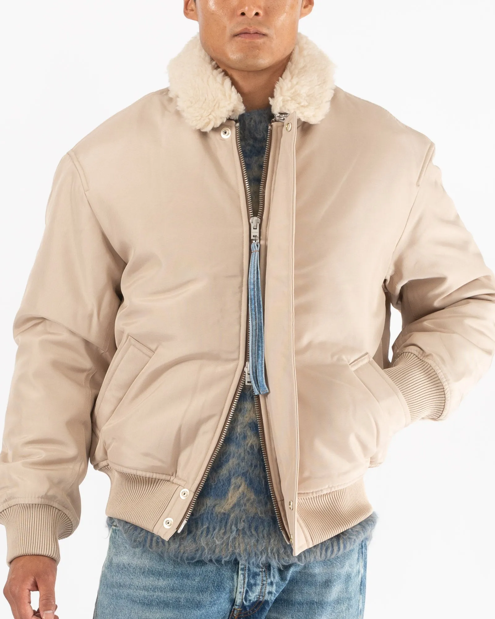 Shearling Collar Bomber Jacket sold by TNT Fashion product image thumbnail 3
