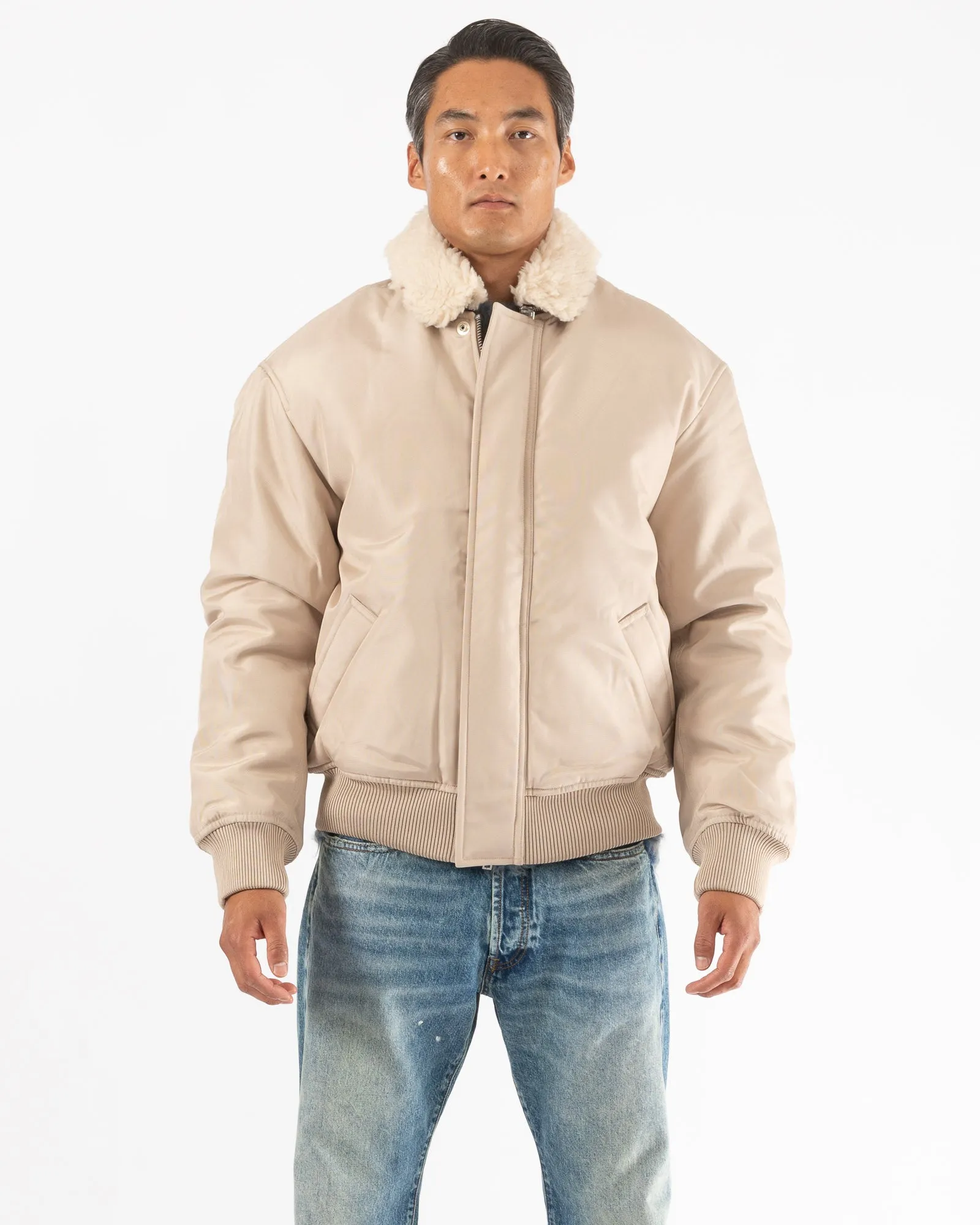 Shearling Collar Bomber Jacket sold by TNT Fashion